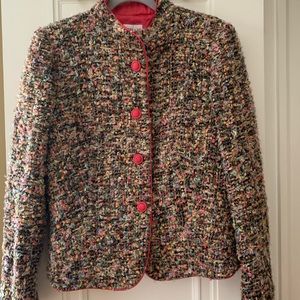Armani Collezioni Boucle Mandarin Collar Blazer